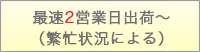 最速2営業日出荷